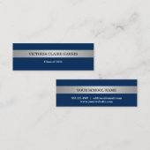 銀製のストライプで青いクラス年の卒業生の名刺 コーリングカード (正面/裏面)