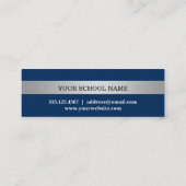 銀製のストライプで青いクラス年の卒業生の名刺 コーリングカード (裏面)