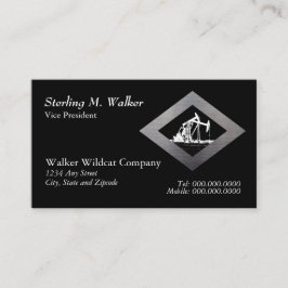 銀製のダイヤモンドの形の二重油井のポンピングユニット 名刺