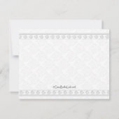 銀製のダマスク織第70記念日のお祝いの招待 招待状 (裏面)