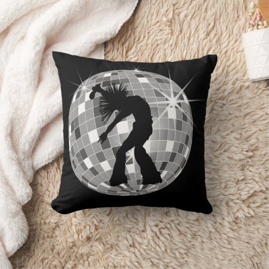 銀製のディスコの球のクールなレトロの歌手のダンサー クッション (ブランケット)