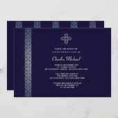 銀製のトリムの招待状 招待状 (正面/裏面)