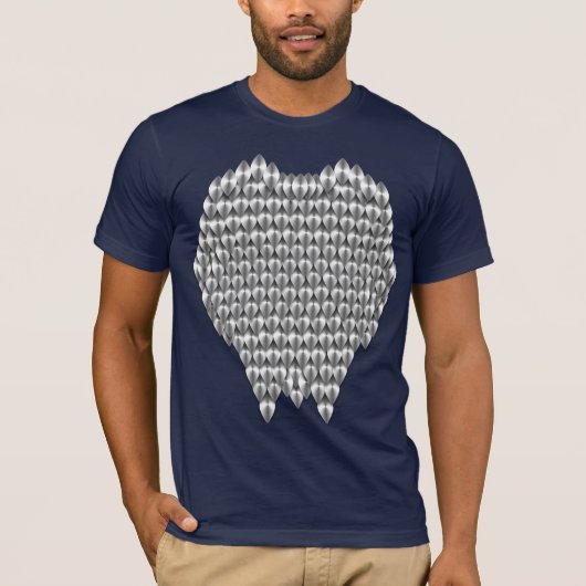 銀製のドラゴンのスケール Tシャツ (正面)