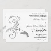 銀製のハチドリの結婚式招待状 招待状 (正面/裏面)