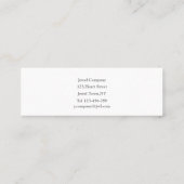 銀製のハートの名刺のテンプレート スキニー名刺 (裏面)