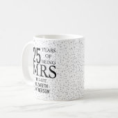 銀製のハートの第25結婚記念日夫人Right コーヒーマグカップ (正面左)