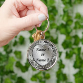銀製のハート大きい優れたKeychainの名前 キーホルダー (手)
