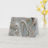 銀製のハート カード (黄色い花)