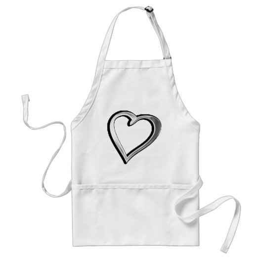 銀製のハート スタンダードエプロン (正面)