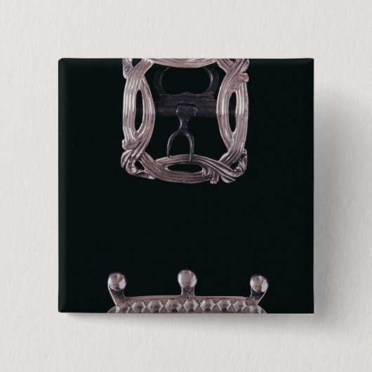 銀製のバックル、英語、18世紀後半 缶バッジ (正面)