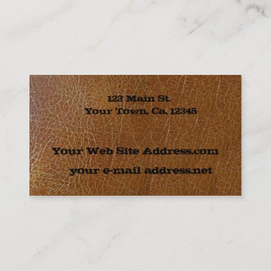 銀製のバックルAgedLeather 名刺 (裏面)