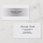 銀製のバッジのシンプルな白人のエレガントなプロフェッショナル 名刺 (正面/裏面)