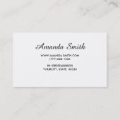 銀製のバッジのシンプルな白人のエレガントなプロフェッショナル 名刺 (裏面)