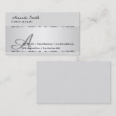 銀製のバッジ及び白人のミニマルでエレガントなプロフェッショナル 名刺 (正面/裏面)