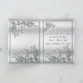 銀製のヒイラギおよび鳩の挨拶 シーズンカード (内部)