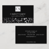 銀製のヒョウ 名刺 (正面/裏面)