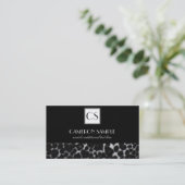 銀製のヒョウ 名刺 (スタンド正面)