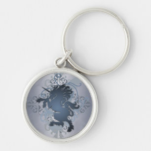 銀製のファンタジーの都市ユニコーンKeychain キーホルダー