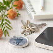 銀製のファンタジーの都市ユニコーンKeychain キーホルダー (側面)