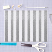 銀製のフェイクなグリッターのストライプのなティッシュペーパー 薄葉紙 (クラフト)