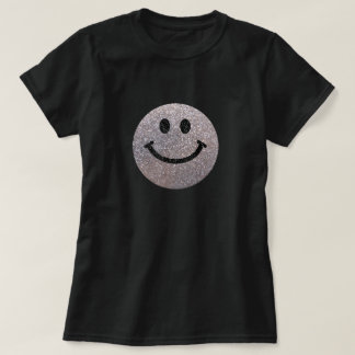 銀製のフェイクなグリッターの顔 Tシャツ