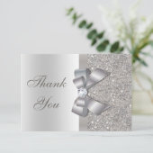 銀製のフェイクな弓及びダイヤモンドは感謝していしています サンキューカード (スタンド正面)