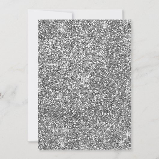 銀製のフェイクな銀の第21誕生日のパーティの招待状 招待状 (裏面)