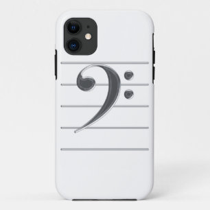 銀製のヘ音記号音楽iPhone 5の場合 iPhone 11 ケース