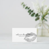 銀製のモダンなメーキャップアーティストの名刺 名刺 (スタンド正面)