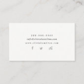 銀製のモダンなメーキャップアーティストの名刺 名刺 (裏面)