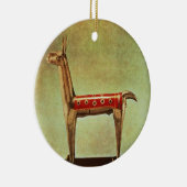 銀製のラマの置物、1438年後のペルーから、 セラミックオーナメント (右)