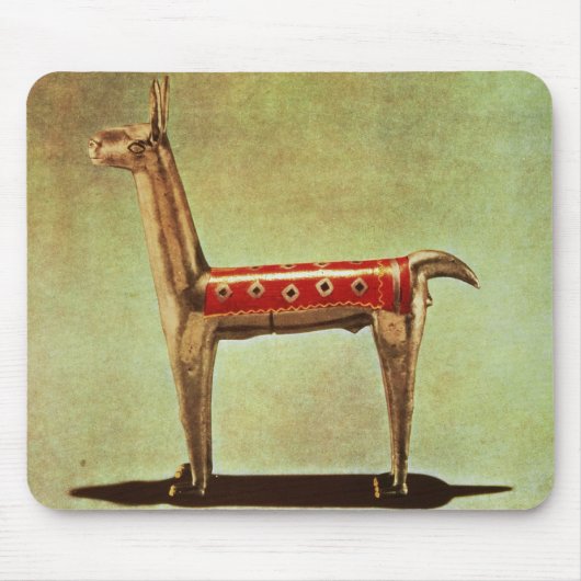 銀製のラマの置物、1438年後のペルーから、 マウスパッド (正面)