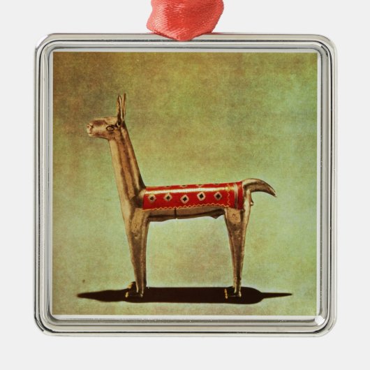 銀製のラマの置物、1438年後のペルーから、 メタルオーナメント (正面)