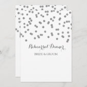 銀製のリハーサルの夕食のパーティの招待状 招待状 (正面/裏面)