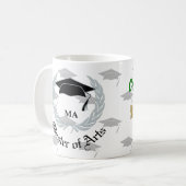 銀製のリースのマスターの芸術の卒業のお祝い コーヒーマグカップ (正面左)