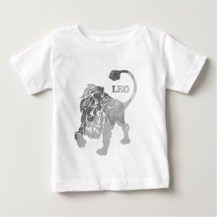 銀製のレオのライオンの(占星術の)十二宮図のベビーのクリーパー ベビーTシャツ