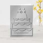 銀製のレズビアンのウエディングケーキカード カード (黄色い花)