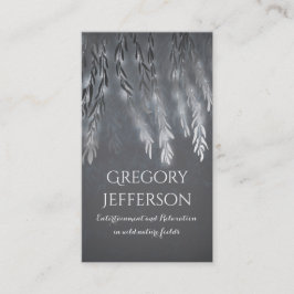 銀製のヴィンテージのヤナギの木の枝ひもライト 名刺