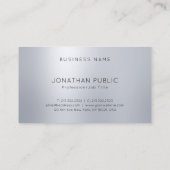 銀製の一見のエレガントでモダンなモノグラムのプロフェッショナル 名刺 (裏面)
