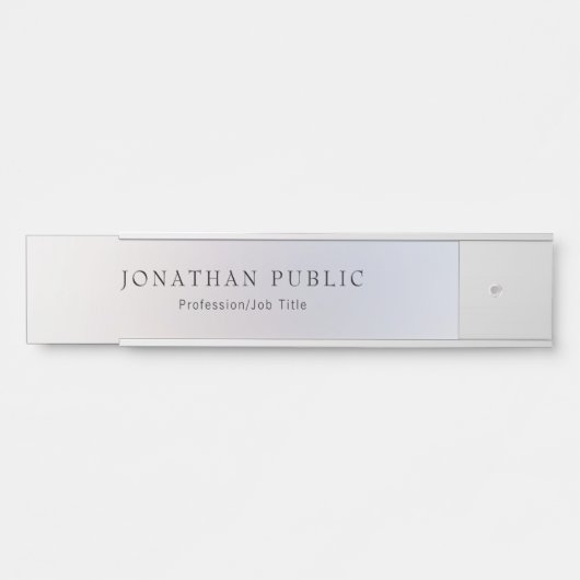 銀製の一見のテンプレートのモダンな専門の上品 サインプレート (正面)