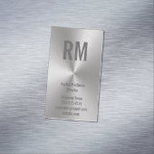 銀製の一見の背景のカスタムなモノグラム マグネット名刺 (インサイチュ)