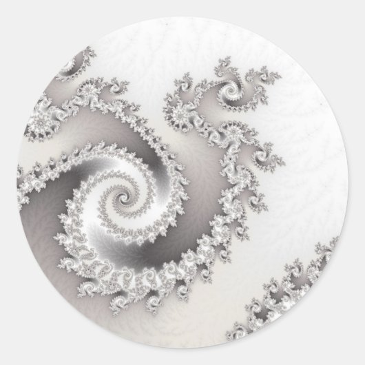 銀製の三重の回転のステッカー ラウンドシール (正面)