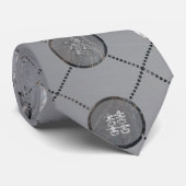 銀製の二重幸福の記号パターン ネクタイ (ロール)