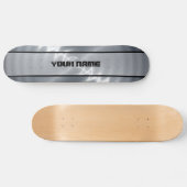 銀製の光沢があるステンレス鋼の金属4 スケートボード (横)