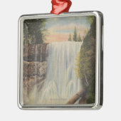 銀製の入り江の銀製の滝、オレゴンの眺め メタルオーナメント (左)