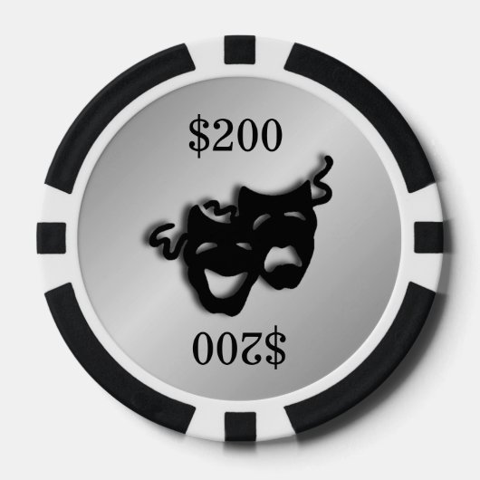 銀製の劇場のマーカー ポーカーチップ (正面)