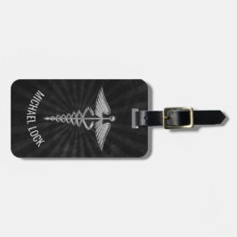 銀製の医学の記号のパーソナライズなナースの医者 ラゲッジタグ