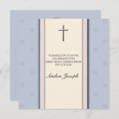 銀製の十字の最初聖餐式の招待状 招待状 (正面/裏面)