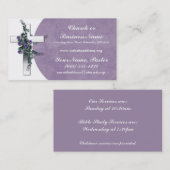 銀製の十字のwFlower教会大臣名刺 名刺 (正面/裏面)