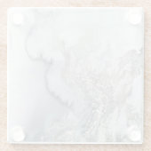 銀製の大理石のガラスコースター ガラスコースター (裏面)